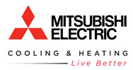heating and cooling icon Mitsubishi logo